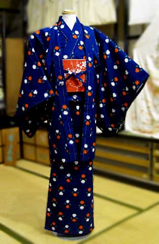 子ども着物 ウールアンサンブル 仕立て上がり 大三ツ身 5～6歳用 未使用日本製