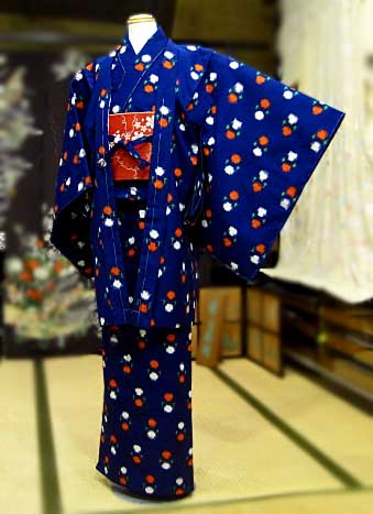 子ども着物 ウールアンサンブル 仕立て上がり 大三ツ身 5～6歳用 未使用日本製